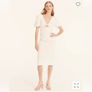 J.Crew Cutout puff-sleeve dress, Ivory